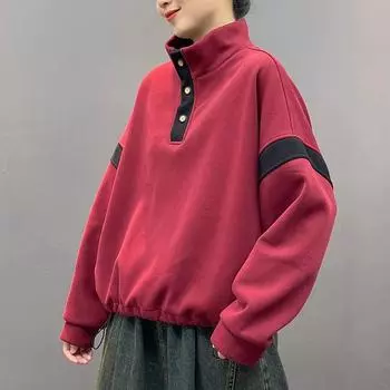 Женские свободные топы больших размеров с длинным рукавом и принтом, новые осенние повседневные топы, футболки, футболки, пуловеры One Size чёрный