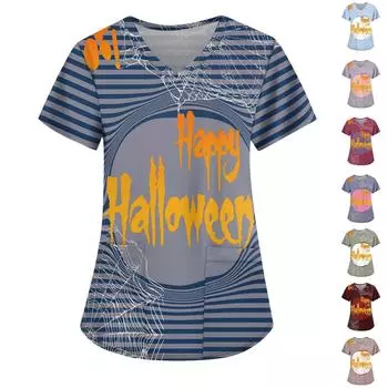 Женские свободные топы с коротким рукавом Повседневные топы больших размеров с V-образным вырезом и короткими рукавами Повседневные летние футболки Женские топы Футболки Рабочая одежда XXXL