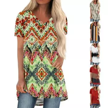 Женские свободные топы с коротким рукавом, повседневные топы больших размеров, повседневные летние футболки с коротким рукавом и V-образным вырезом, женские топы, футболки, рубашки L бежевый