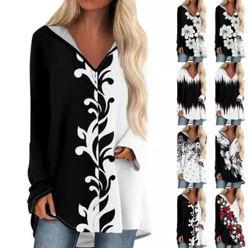 Женские свободные топы с V-образным вырезом и капюшоном с длинными рукавами, повседневные топы, домашние пижамы для отдыха, топы XXL бежевый