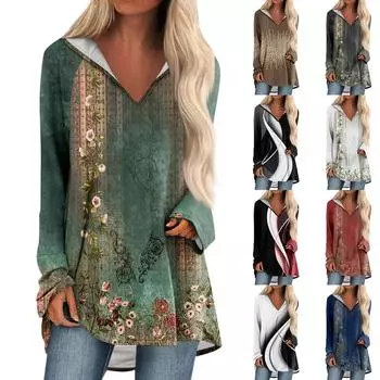 Женские свободные топы с V-образным вырезом и капюшоном с длинными рукавами, повседневные топы, домашние пижамы для отдыха, топы XXL чёрный