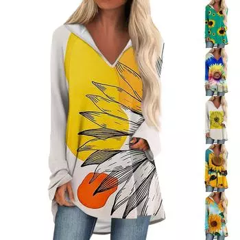 Женские свободные топы с V-образным вырезом и капюшоном с длинными рукавами, повседневные топы, домашние пижамы для отдыха, топы XXXL хаки