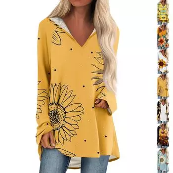 Женские свободные топы с V-образным вырезом и капюшоном с длинными рукавами, повседневные топы, домашние пижамы для отдыха, топы S белый