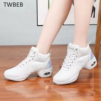 Женские танцевальные ботинки Джазовые танцевальные туфли Высококачественные мягкие женские бальные современные танцевальные туфли Женские танцевальные ботинки Спортивные ботинки 35 чёрный