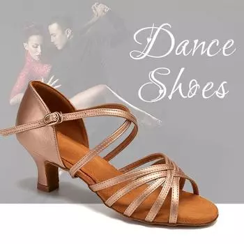 Модные женские туфли для латиноамериканских танцев, танго, вальса, ча-ча-ча, танцевальные туфли для бальных вечеринок из искусственной кожи, средний каблук 5,5 см 34 бронзовый