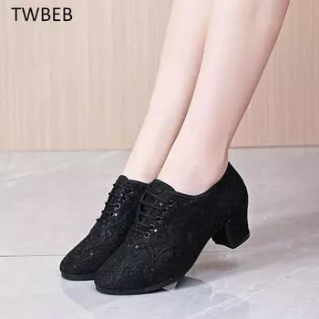 Женские танцевальные туфли женские современные мягкие подошвы джазовые кроссовки с блестками сетчатые дышащие легкие женские танцевальные фитнес спортивные 34