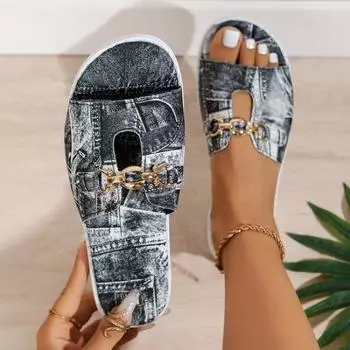 Женские тапочки 2024 года, модные сандалии на плоской подошве с открытым носком, повседневные дизайнерские удобные тапочки, шлепанцы больших размеров для женщин, Zapatos De Mujer 36 чёрный