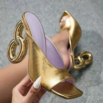 Женские тапочки 2024 года, новые летние высококачественные модные сандалии с открытым носком, водонепроницаемые повседневные тапочки для женщин, высокие каблуки, женские шлепанцы 35 чёрный