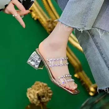 Женские тапочки 2024 года, новые однотонные модные женские туфли для улицы, повседневные блестящие сексуальные женские тапочки с подтяжками 35 шампанского