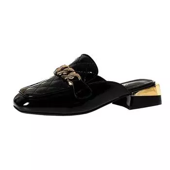 Женские тапочки 2024 Новые летние сандалии с цепочкой Женские мюли Пляжная мода Повседневные тапочки на высоком каблуке Женские шлепанцы Zapatos De Mujer 35 бежевый