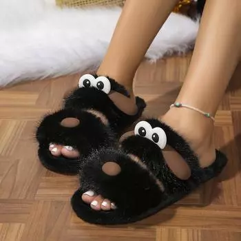 Женские тапочки 2024 Новые летние замшевые сандалии Модные дизайнерские роскошные повседневные тапочки Удобные шлепанцы для женщин Zapatos De Mujer 36-37 чёрный