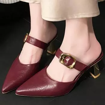 Женские тапочки 2025 Лето Сексуальные Туфли с острым носком на высоком каблуке Новые Брендовые Дизайнерские Элегантные Женские Сандалии Для Вечеринок Zapatos 34 чёрный