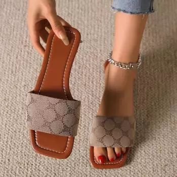 Женские тапочки без шнуровки на плоской подошве с ремешком на щиколотке, новая летняя верхняя одежда, уличные сандалии с круглой головкой и открытым носком на толстой подошве, женские большие размеры 43 36
