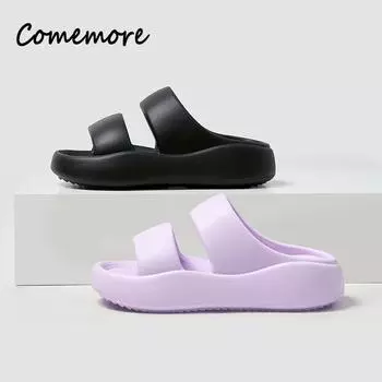 Женские тапочки Cloud на толстой подошве, лето 2024 г., мягкие тапочки на платформе, женские легкие нескользящие пляжные повседневные шлепанцы, шлепанцы 36-37 фиолетовый