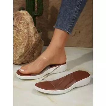 Женские тапочки для отдыха 2024 года, летние женские туфли с белым верхом и плоской подошвой, модные повседневные удобные тапочки с подушкой на каблуке 36 чёрный