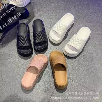 Женские тапочки для ванной с мягкой подошвой. Женские летние домашние однотонные шлепанцы. Модные повседневные домашние тапочки для ношения на пляже. 36