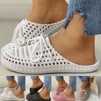 Женские тапочки, дышащие сетчатые тапочки, летние полые тапочки, обувь для купания 39 хаки