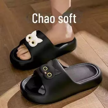 Женские тапочки EVA Cat с мягкой подошвой — нескользящие, дезодорирующие, летние шлепанцы для дома и улицы 899 Nude Shoes, 38-39 зелёный