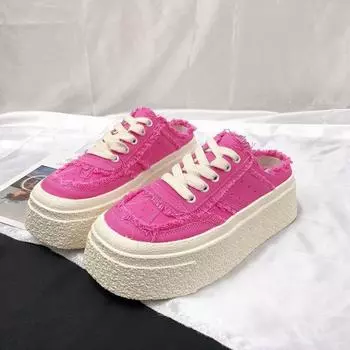 Женские тапочки и босоножки, высокие туфли с бантом, лето 2024, белые детские шлепанцы, наружные, высокие, до 5 см, каблук, мюли, Эва 35