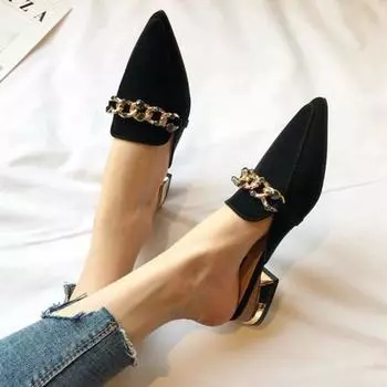 Женские тапочки и туфли-мюли для улицы, сандалии на низком каблуке, хлопушки, H, новые модные новинки, распродажа, повседневные сандалии 35