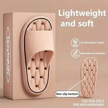 Женские тапочки из ЭВА, легкие, мягкие, с нескользящей подошвой, однотонные, быстросохнущие, удобные, всесезонные тапочки без застежек 36-37