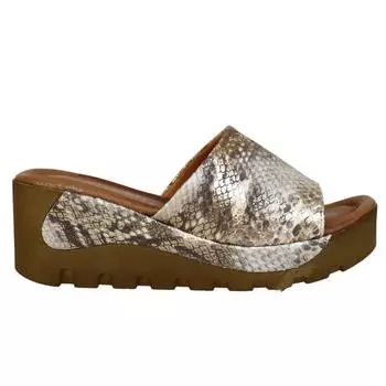 Женские тапочки из натуральной кожи на каблуке