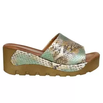 Женские тапочки из натуральной кожи на каблуке