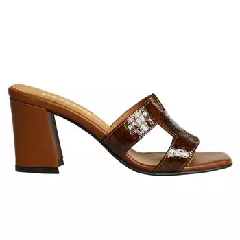 Женские тапочки из натуральной кожи на каблуке