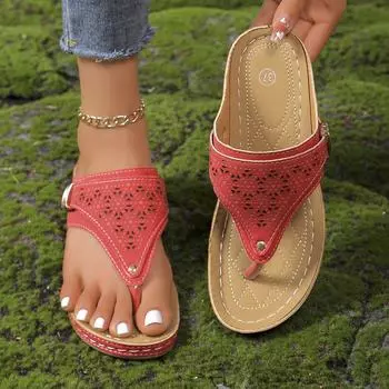 Женские тапочки Летние босоножки на танкетке Нескользящие мягкие туфли на платформе Шлепанцы Модные ортопедические тапочки на платформе Шлепанцы Женские 36