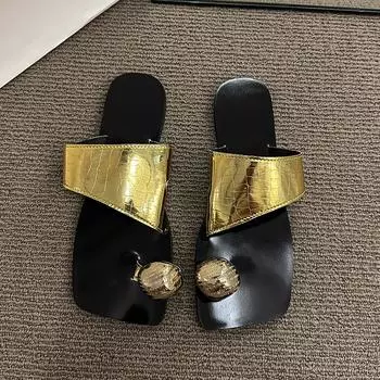 Женские тапочки, летние модные женские открытые шлепанцы для улицы, женские нескользящие однотонные пляжные тапочки Zapatos De Mujer 35 чёрный