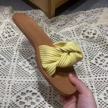 Женские тапочки, летние, новые, сандалии с одним словом, легкие, для улицы, повседневная пляжная женская обувь, домашние сандалии 36 чёрный