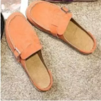 Женские тапочки, летние сандалии с круглым носком, повседневные однотонные тапочки на низком каблуке, большие размеры, ретро-слайды для женщин, Zapatos De Mujer 35