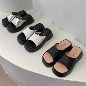 Женские тапочки, летние туфли на толстой подошве, женские пляжные сандалии на платформе с открытым носком, повседневные удобные шлепанцы, дизайнерские шлепанцы 35 белый