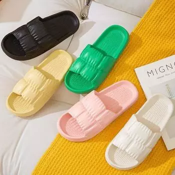Женские тапочки, летняя домашняя и уличная одежда, мужские сандалии из ЭВА на толстой подошве, домашние бытовые тапочки для ванной комнаты 40-41 розовый