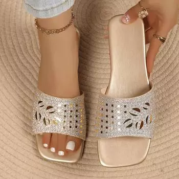 Женские тапочки, летняя высококачественная женская обувь, модные сандалии с открытым носком, большие размеры, повседневные пляжные тапочки на плоской подошве, домашние тапочки для женщин 36