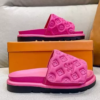 Женские тапочки Magic Sticker Flat Slippers, летние новые дизайнерские сандалии класса люкс для женщин, элегантные домашние тапочки на плоской подошве Zapatos De Mujer 38 чёрный