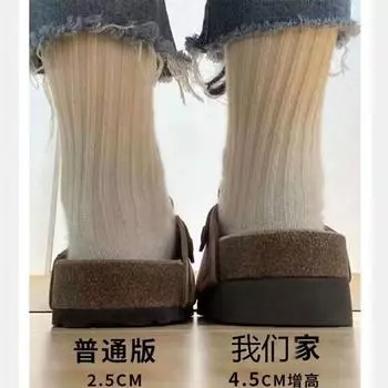 Женские тапочки-мешки на толстой подошве, весна 2025, новые универсальные полутапочки с пряжкой на ремне, одинарные туфли Ins Tide 35