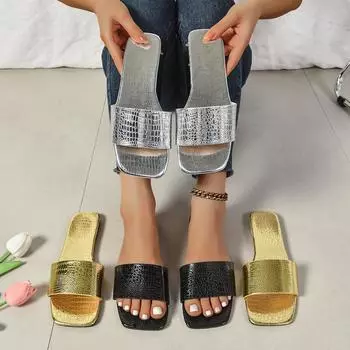 Женские тапочки, модные минималистичные сандалии, однотонные женские тапочки, летние новые уличные пляжные туфли с открытым носком на плоской подошве, женские шлепанцы 35