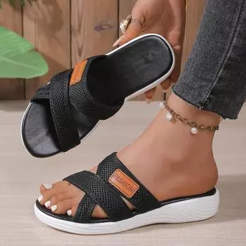 Женские тапочки, модные однотонные удобные сандалии с застежкой-молнией, повседневные тапочки с открытым носком, женские пляжные шлепанцы для отдыха на открытом воздухе 36 серый