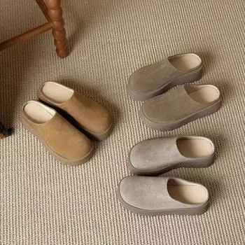 Женские тапочки Мюли на толстой подошве для женщин с закрытыми носками Удобные полутапочки большого размера для женщин 34