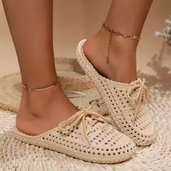 Женские тапочки Muller Shoes 2024 Новый весенне-осенний сезон Лидер продаж Уличные модные женские тапочки со шнуровкой Slip On 36 абрикосовый