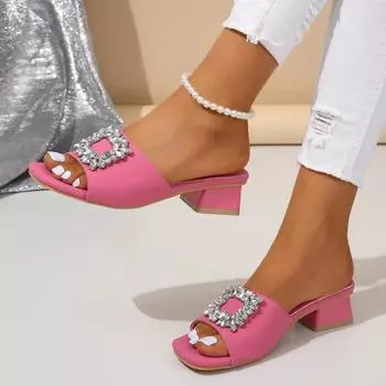 Женские тапочки на каблуках 2024 Летние тапочки Женская обувь для отдыха на открытом воздухе Повседневная обувь Роскошные дизайнерские тапочки Женская обувь на платформе и высоком каблуке 35 бежевый