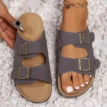 Женские тапочки на платформе, летние модные сандалии на плоской подошве для женщин 2024 года, новые пляжные тапочки с открытым носком, женские шлепанцы Zapatos De Mujer 36 бежевый