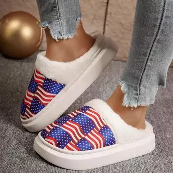 Женские тапочки на платформе, зимние полуобтянутые туфли на плоской подошве для женщин, повседневные шлепанцы, большие размеры, легкие женские хлопковые тапочки для спальни 36-37 чёрный