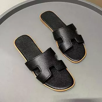 Женские тапочки на плоской подошве, классические модные сандалии, кожаные женские тапочки для отдыха на природе, для путешествий, отпуска, пляжные шлепанцы, женские туфли Zapatos De Mujer 36 бежевый