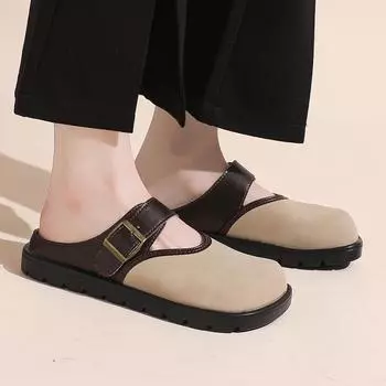 Женские тапочки на плоской подошве, повседневные удобные весенне-летние однотонные новые модные уличные женские туфли без шнуровки 35