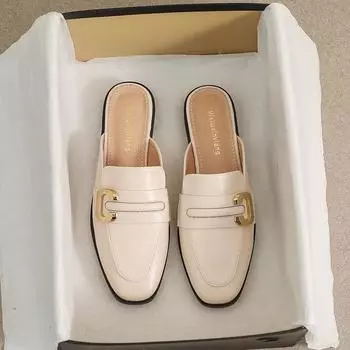 Женские тапочки на плоской подошве в стиле ретро 35 чёрный