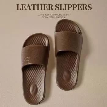 Женские тапочки на толстой подошве для дома, ванной, нескользящие, модные, простые и легкие, летние пляжные сандалии, милые тарелки 40-41 шоколадный