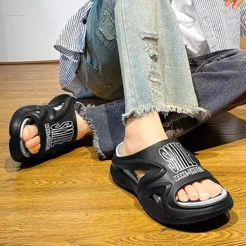 Женские тапочки на высоком каблуке, повседневные кожаные шлепанцы на платформе, сандалии женские 2024 года, летняя роскошная обувь для женщин, теннис 36 чёрный