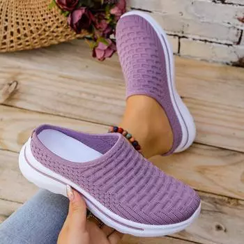 Женские тапочки, новые дышащие сетчатые модные тапочки, большие размеры, легкие сандалии для отдыха на открытом воздухе, женские тапочки Zapatos De Mujer 36 чёрный